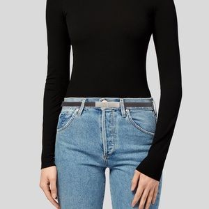 Black Leather Prada Belt.